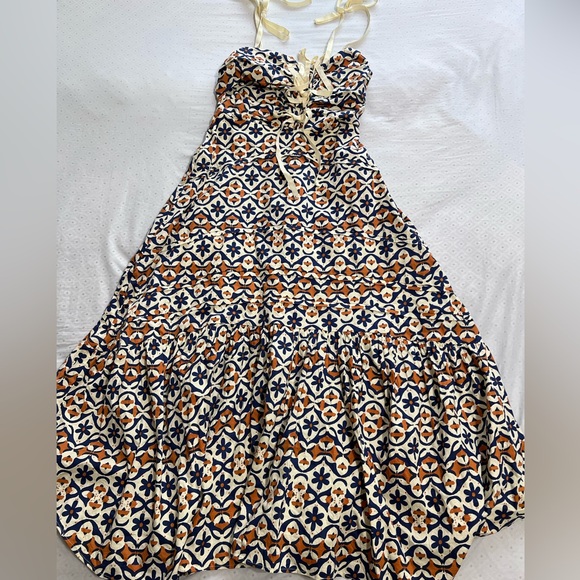 NEW FREE PEOPLE PALMA PRINTED FLORAL BOHO MIDI MAX DRESS XS - Picture 2 of 15